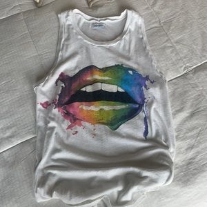 Lauren Moshi lips tank top - excellent condition